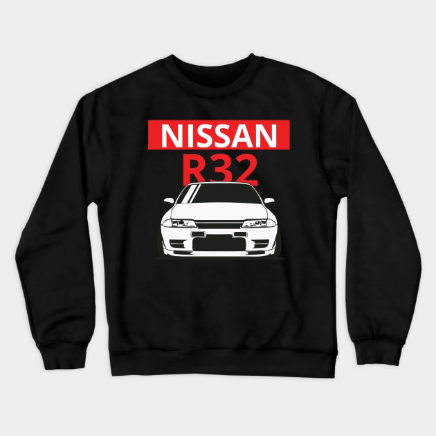 nissan r32 Crewneck Sweatshirt by artoriaa